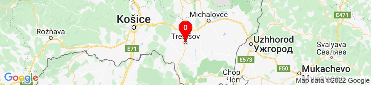 Mapa Trebišov, Košický kraj, Slovensko. More detailed map is available only for registered users. Please register or log in.
