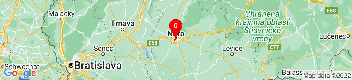 Mapa Nitra, Nitriansky kraj, Slovensko. More detailed map is available only for registered users. Please register or log in.