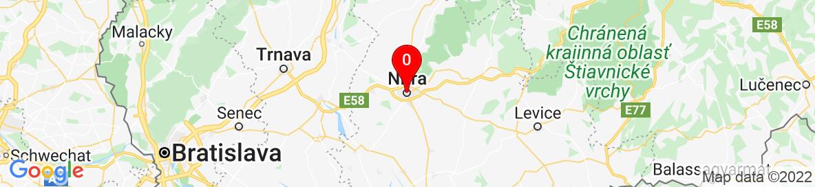 Mapa Nitra, Nitriansky kraj, Slovensko. More detailed map is available only for registered users. Please register or log in.