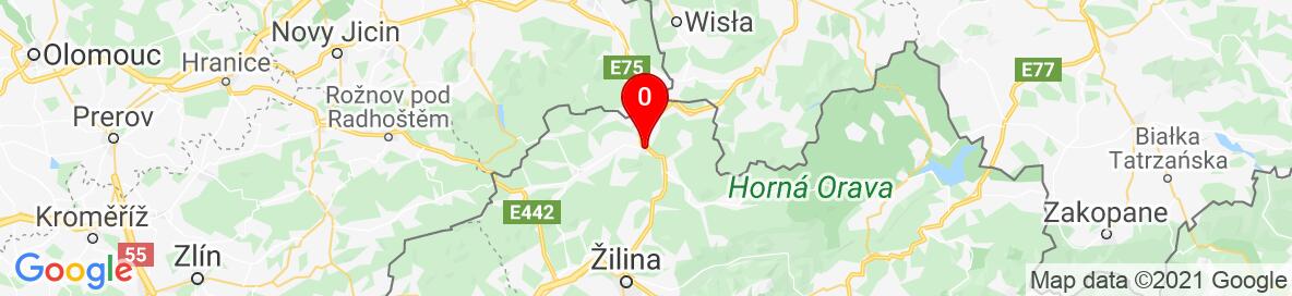 Mapa Čadca, Žilinský kraj, Slovensko. More detailed map is available only for registered users. Please register or log in.