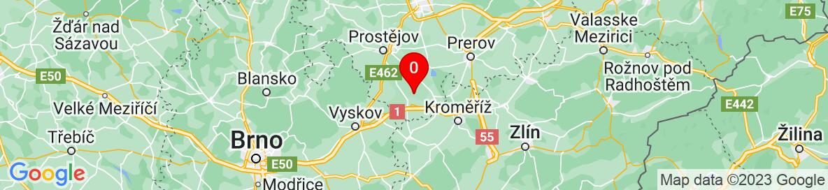 Mapa Hruška, Okres Prostějov, Olomoucký kraj, Česko. More detailed map is available only for registered users. Please register or log in.