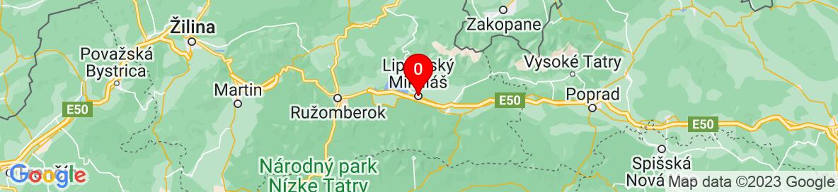 Mapa Liptovský Mikuláš. More detailed map is available only for registered users. Please register or log in.