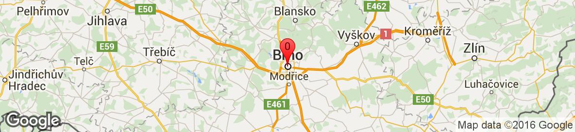 Mapa Brno, Brno-město, Jihomoravský kraj, Česko. More detailed map is available only for registered users. Please register or log in.