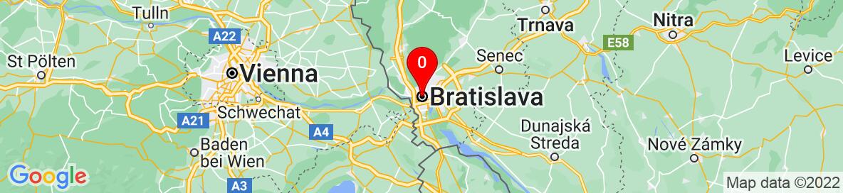 Mapa Bratislava, Bratislavský kraj, Slovensko. More detailed map is available only for registered users. Please register or log in.