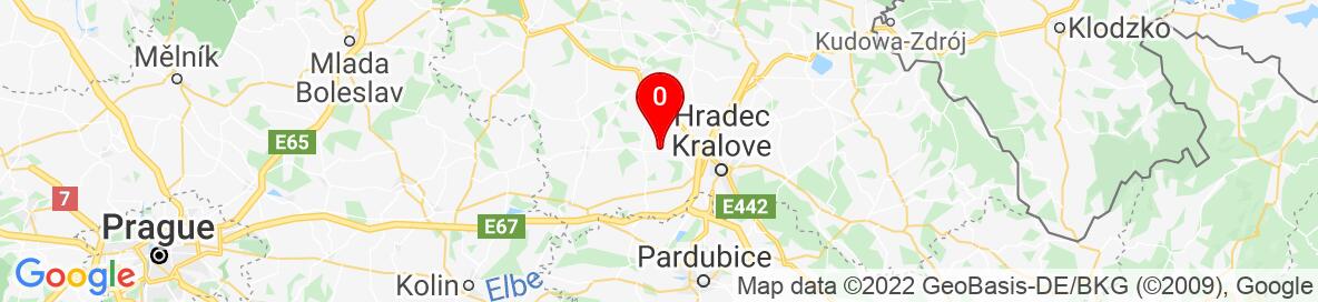 Mapa Hradec Králové, Okres Hradec Králové, Královohradecký kraj, Česko. More detailed map is available only for registered users. Please register or log in.