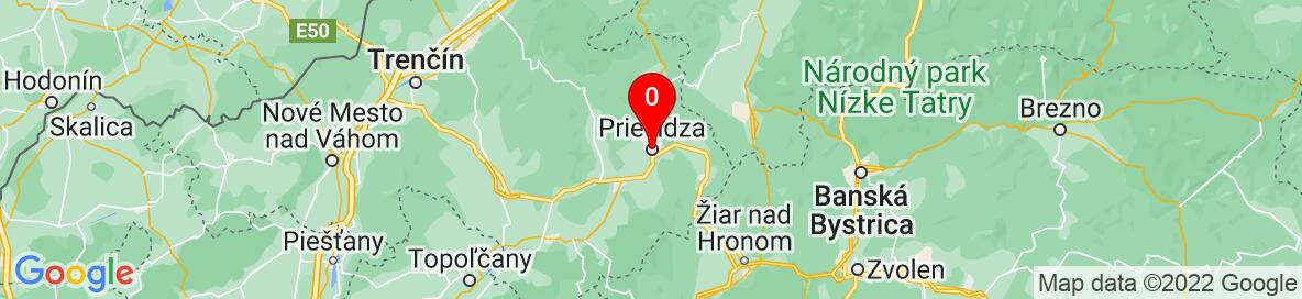 Mapa Prievidza, Trenčiansky kraj, Slovensko. More detailed map is available only for registered users. Please register or log in.