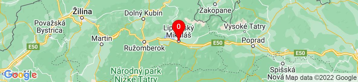 Mapa Liptovský Mikuláš, Žilinský kraj, Slovensko. More detailed map is available only for registered users. Please register or log in.