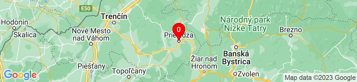 Mapa Prievidza. More detailed map is available only for registered users. Please register or log in.