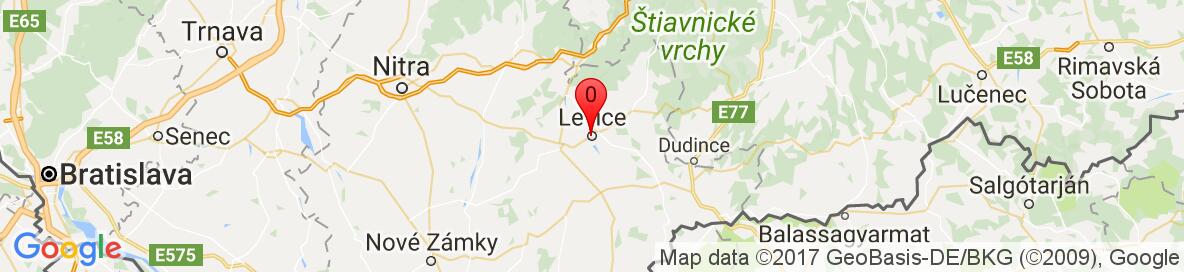 Mapa Levice, Slovensko. More detailed map is available only for registered users. Please register or log in.