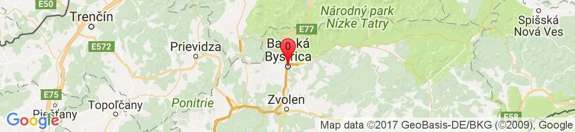 Mapa Banská Bystrica, Slovensko. More detailed map is available only for registered users. Please register or log in.