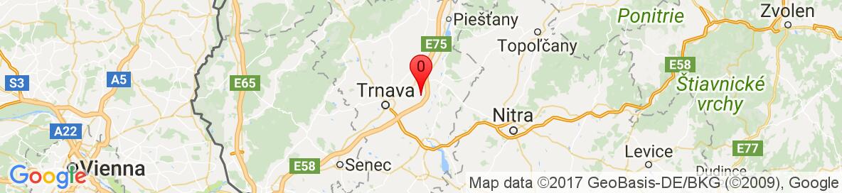 Mapa Trnavský kraj. More detailed map is available only for registered users. Please register or log in.