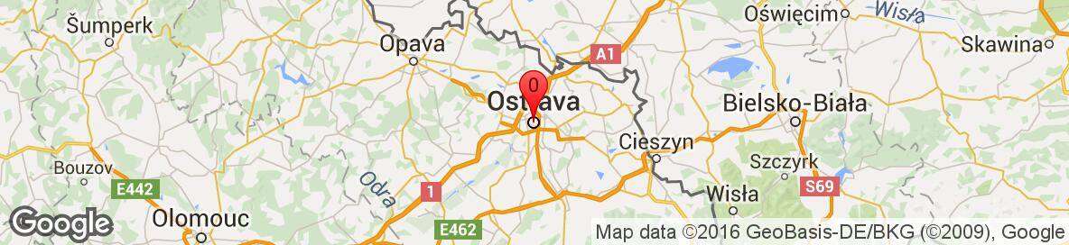 Mapa Ostrava, Ostrava-město, Moravskoslezský kraj, Česká republika. More detailed map is available only for registered users. Please register or log in.