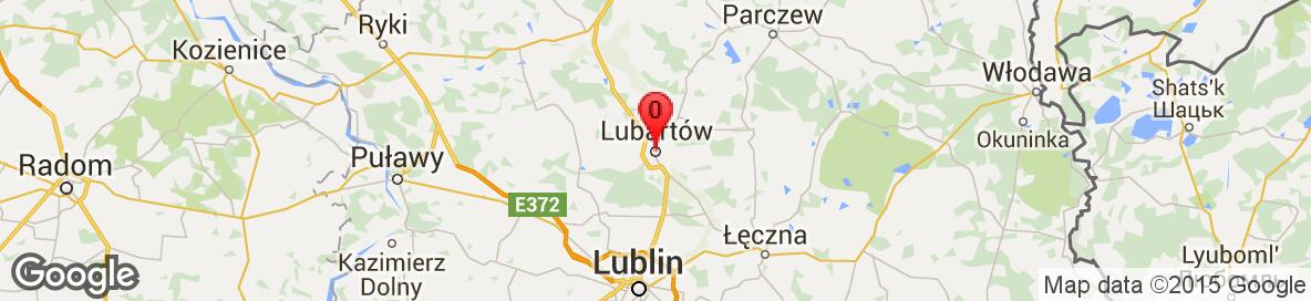 Mapa Lubartów, Lubartów County, Lublin Voivodeship, Polsko. More detailed map is available only for registered users. Please register or log in.