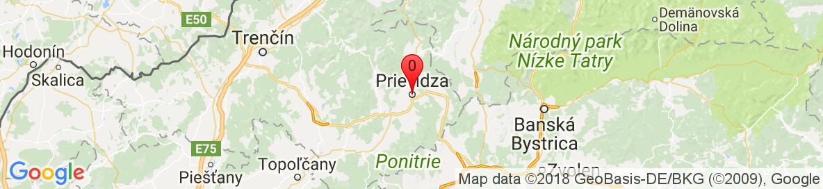 Mapa Prievidza Slovensko. More detailed map is available only for registered users. Please register or log in.