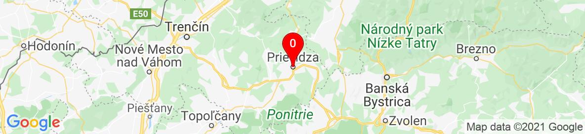 Mapa Prievidza, Trenčiansky kraj, Slovensko. More detailed map is available only for registered users. Please register or log in.